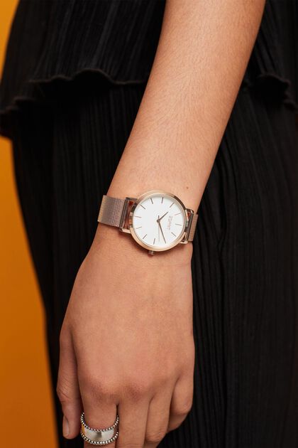 Reloj de acero inoxidable con pulsera milanesa