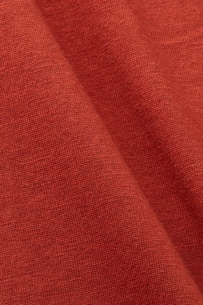 Camiseta con efecto fruncido, 100% algodón, TERRACOTTA, detail image number 5