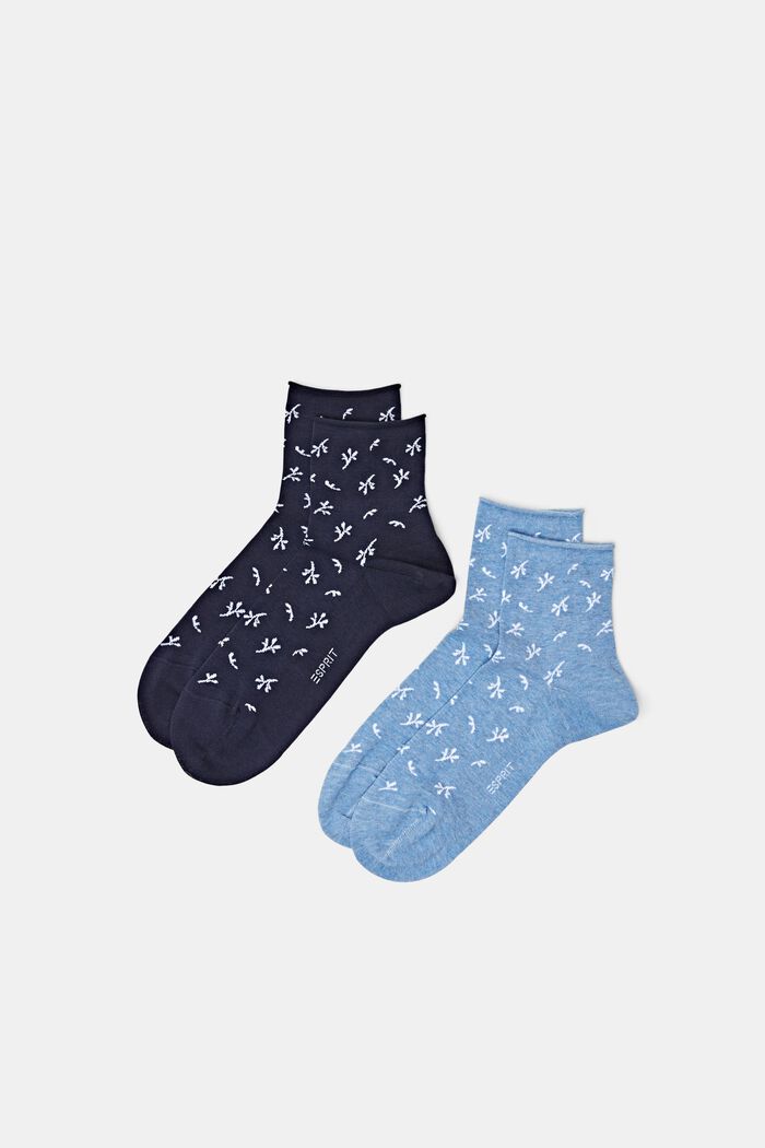 Pack: 2 pares de calcetines de algodón estampados, NAVY/BLUE, detail image number 0