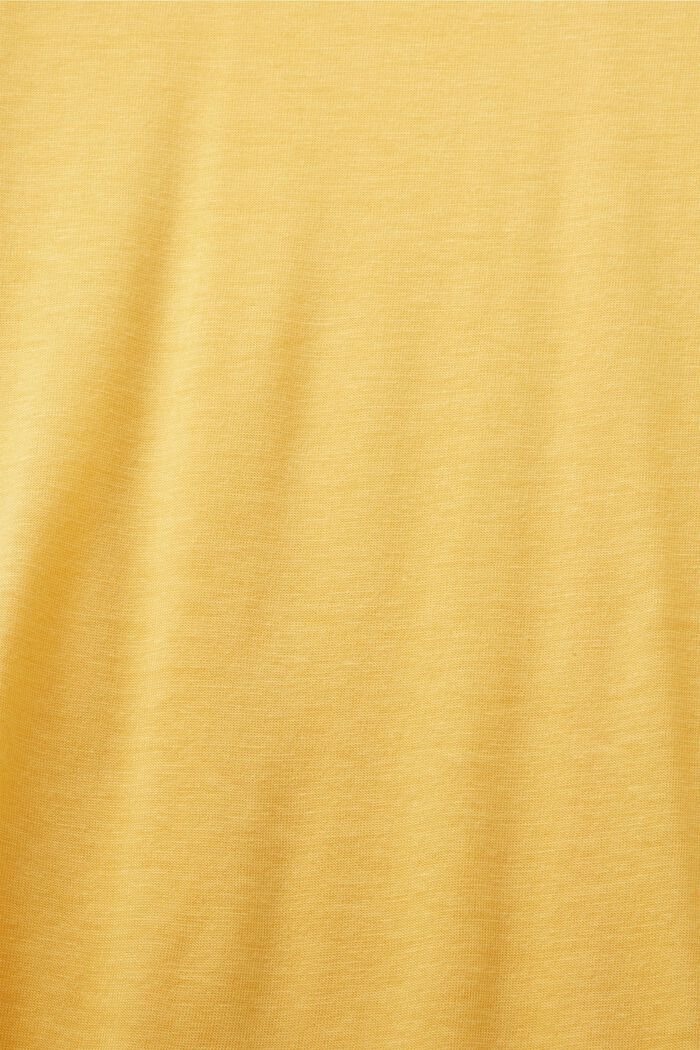 Top de tejido jersey de mezcla de algodón con cuello alto, YELLOW, detail image number 5