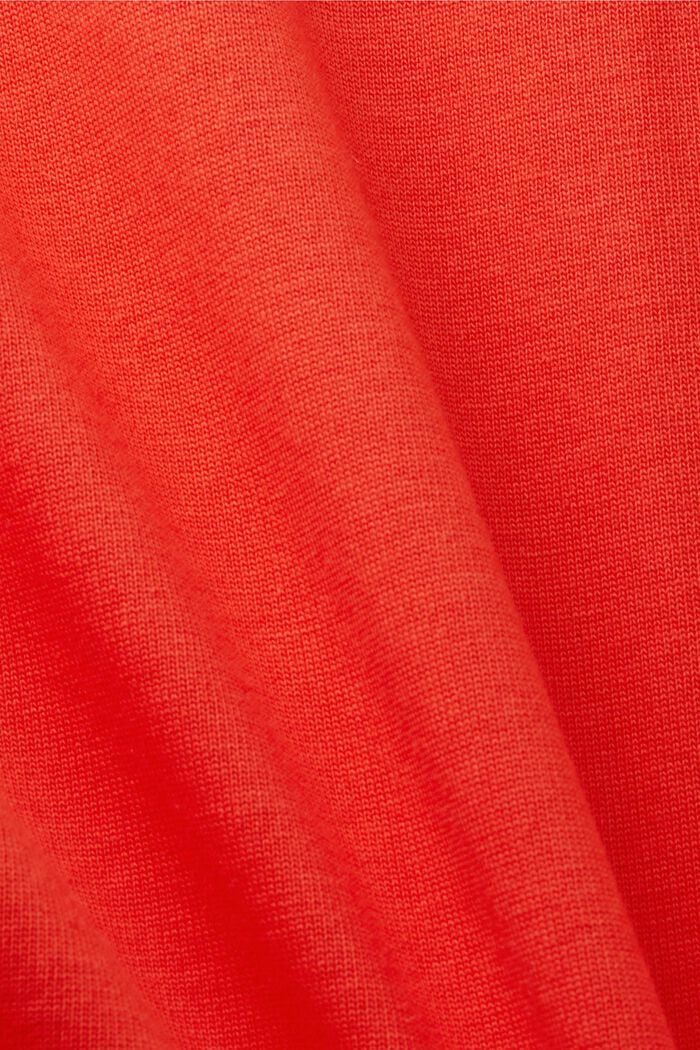 Camiseta de algodón ecológico con estampado geométrico, ORANGE RED, detail image number 5