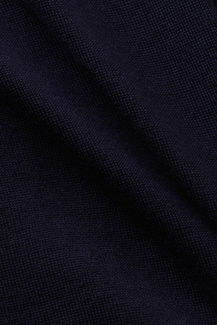 Jersey de lana con el cuello en pico, NAVY, detail image number 6