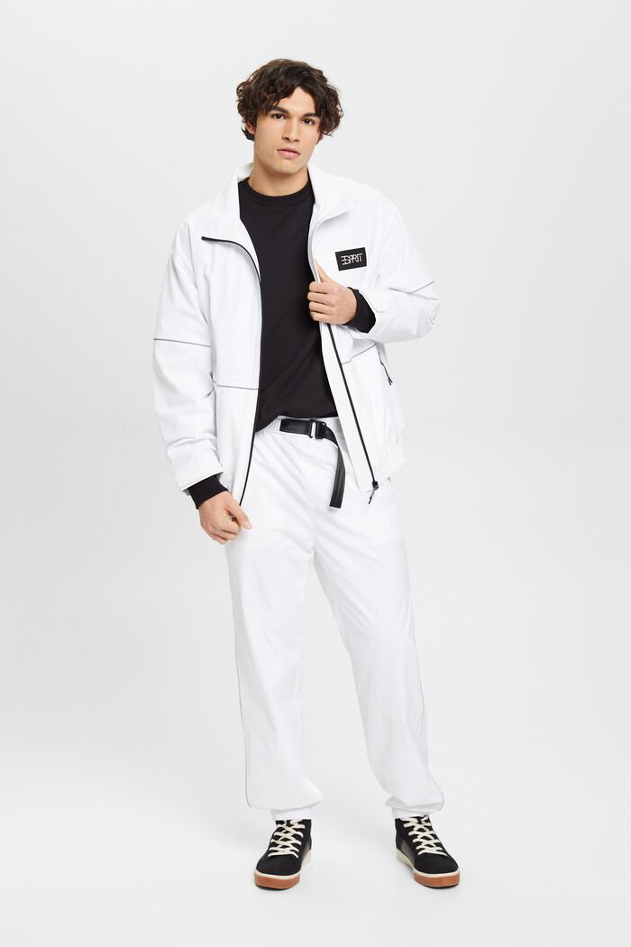 Pantalón deportivo de tiro alto y corte tapered, WHITE, detail image number 1