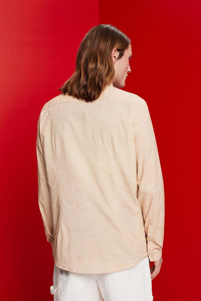 Camisa de algodón sostenible a rayas, CARAMEL, detail image number 3
