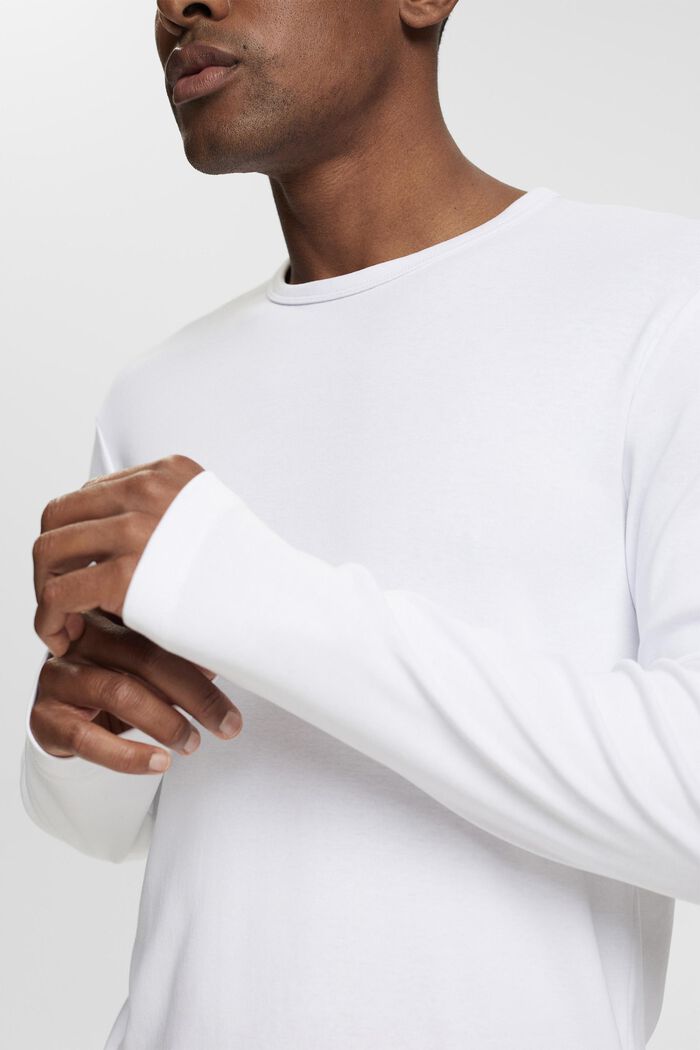 Camiseta manga larga de punto, WHITE, detail image number 2