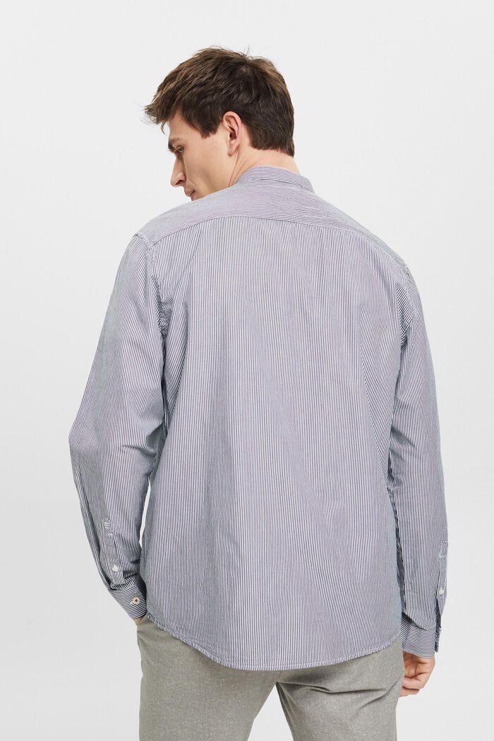 Camiseta de algodón a rayas con cuello mao, NAVY, detail image number 3