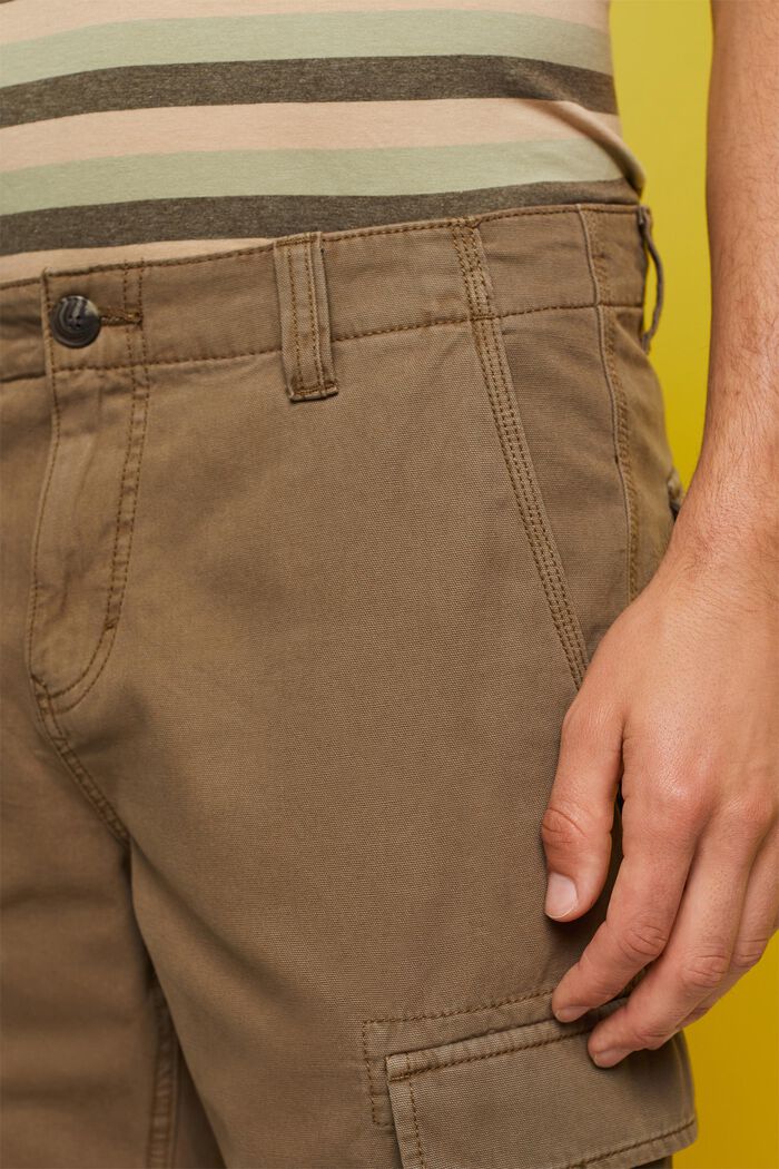 Pantalones cargo cortos, 100 % algodón, KHAKI GREEN, detail image number 2
