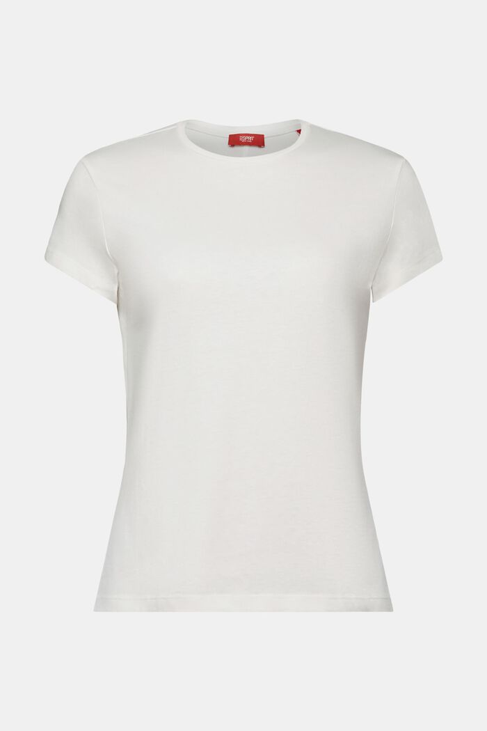 Camiseta con cuello redondo, 100% algodón, OFF WHITE, detail image number 5