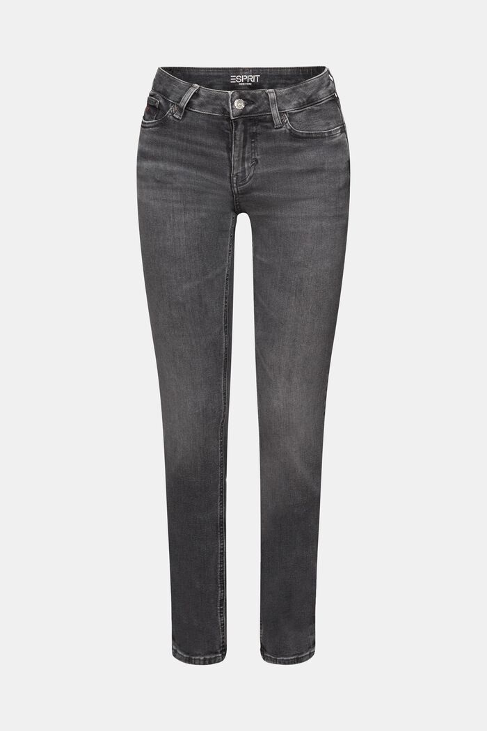 Jeans mid-rise slim fit, BLACK DARK WASHED, detail image number 7