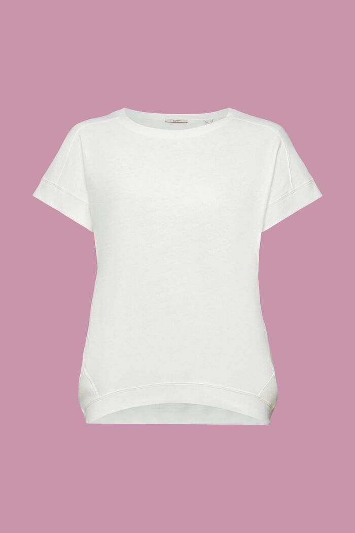 Camisa en mezcla de algodón y lino, OFF WHITE, detail image number 6