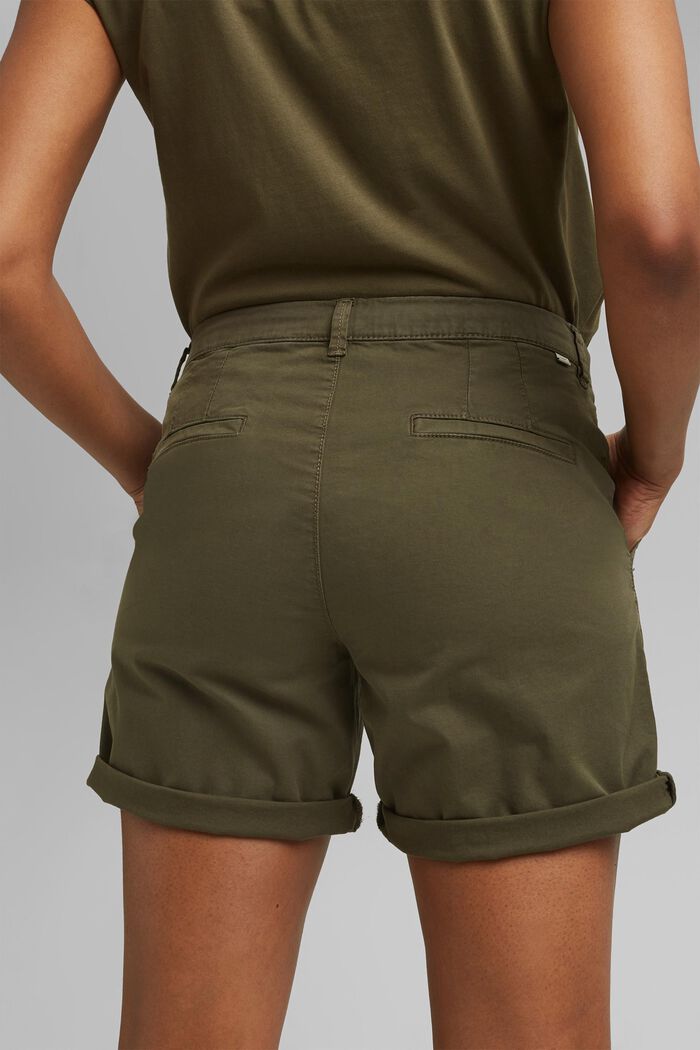 Pantalón chino corto de algodón Pima ecológico con componente elástico, KHAKI GREEN, detail image number 5