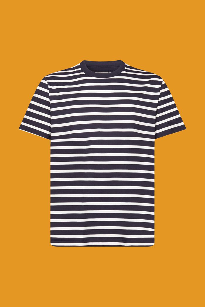 Camiseta con diseño a rayas de algodón sostenible, NAVY, detail image number 6