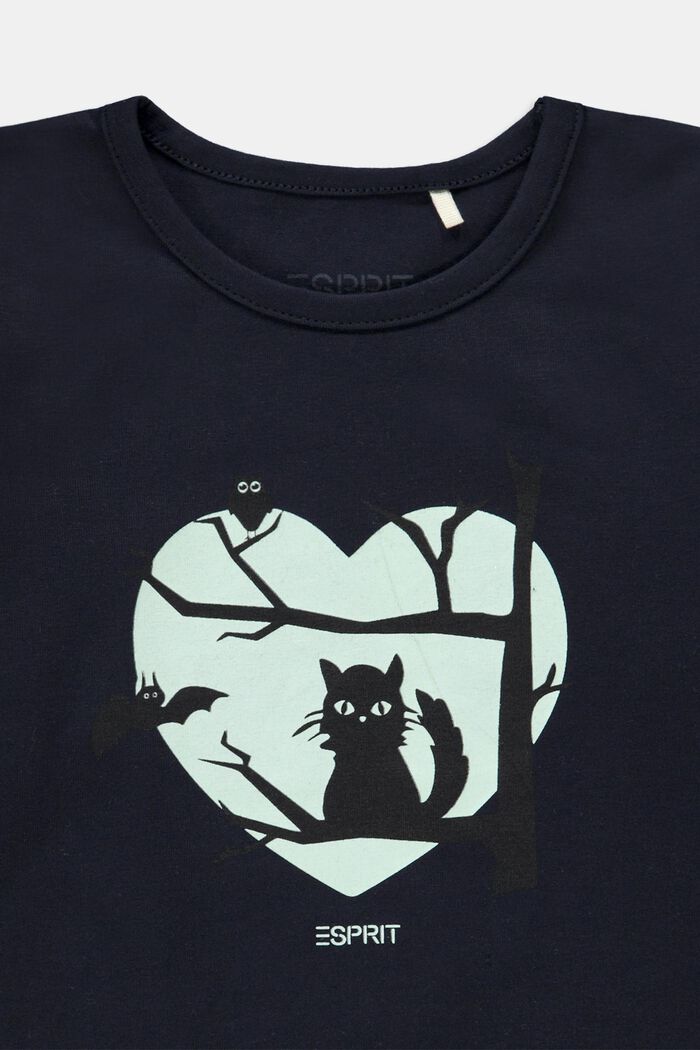 Camiseta de manga larga con estampado Halloween, NAVY, detail image number 2