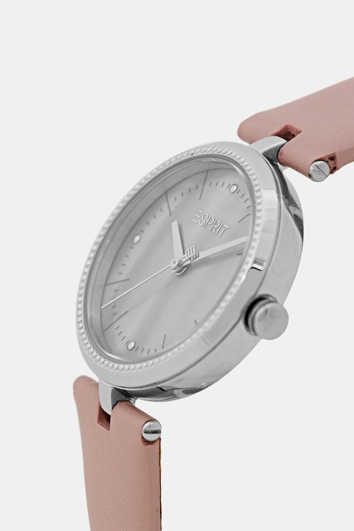 Reloj con pulsera de piel, PINK, detail image number 1
