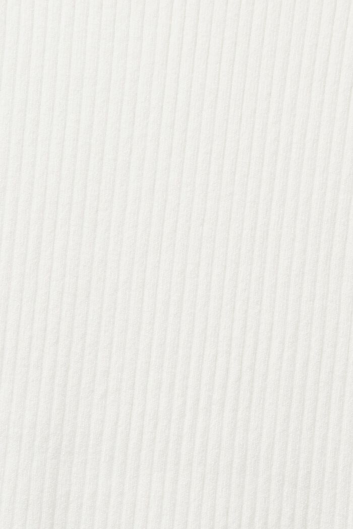 Minivestido de canalé estilo polo, OFF WHITE, detail image number 4