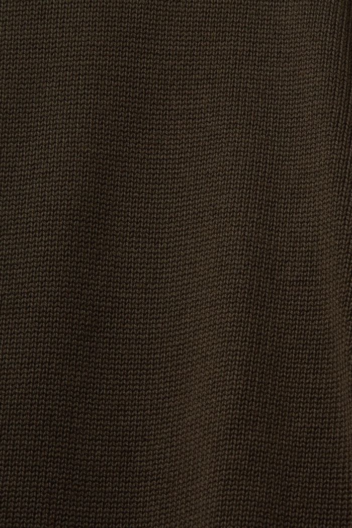 Jersey de algodón con cuello redondo, DARK KHAKI, detail image number 4