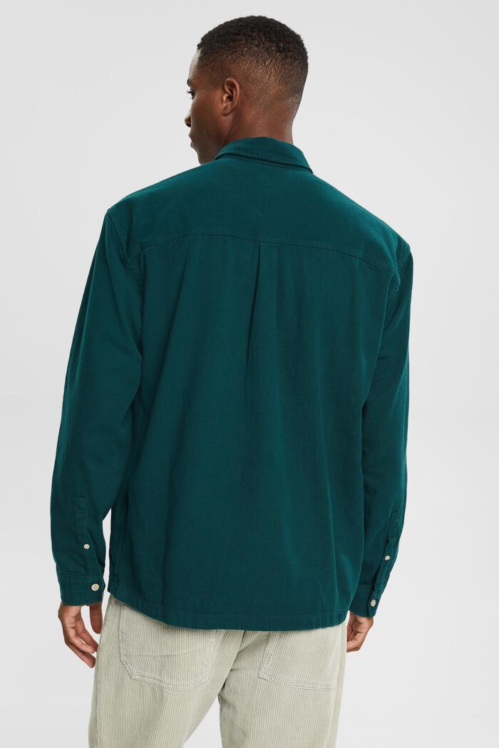 Camisa de sarga firme, DARK TEAL GREEN, detail image number 3