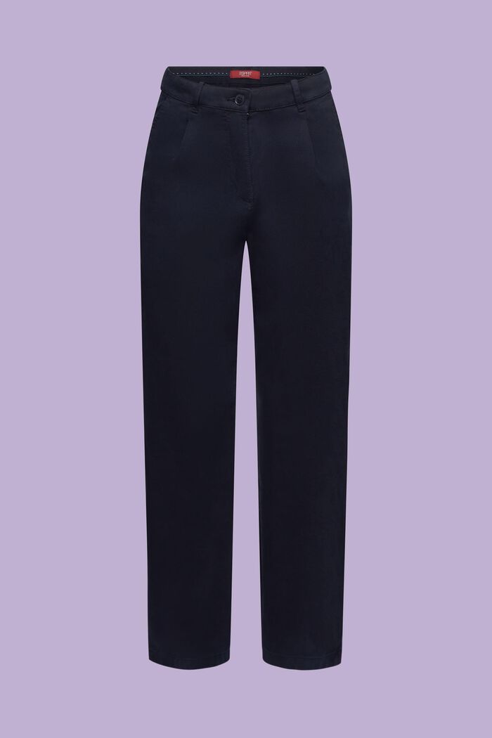Pantalones chinos de corte ancho y tiro alto, NAVY, detail image number 6