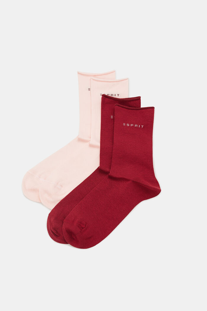 Pack de 2 pares de calcetines de punto grueso, ROSE/RED, detail image number 0