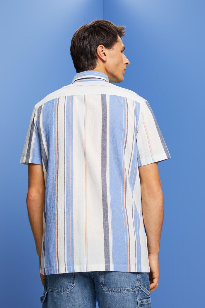 Camisa de manga corta a rayas, 100% algodón, BRIGHT BLUE, detail image number 3