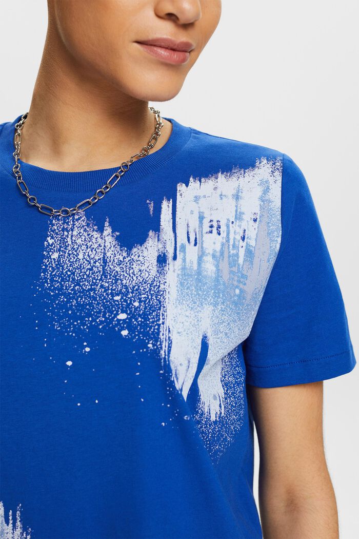 Camiseta con estampado geométrico, BRIGHT BLUE, detail image number 3