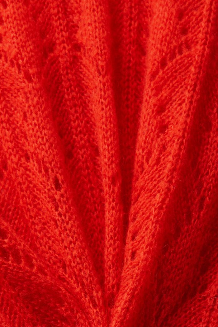 Jersey de punto abierto de mezcla de lana, RED, detail image number 5