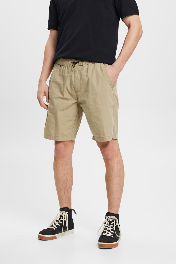 Pantalones cortos con lavado ligero, BEIGE, detail image number 0
