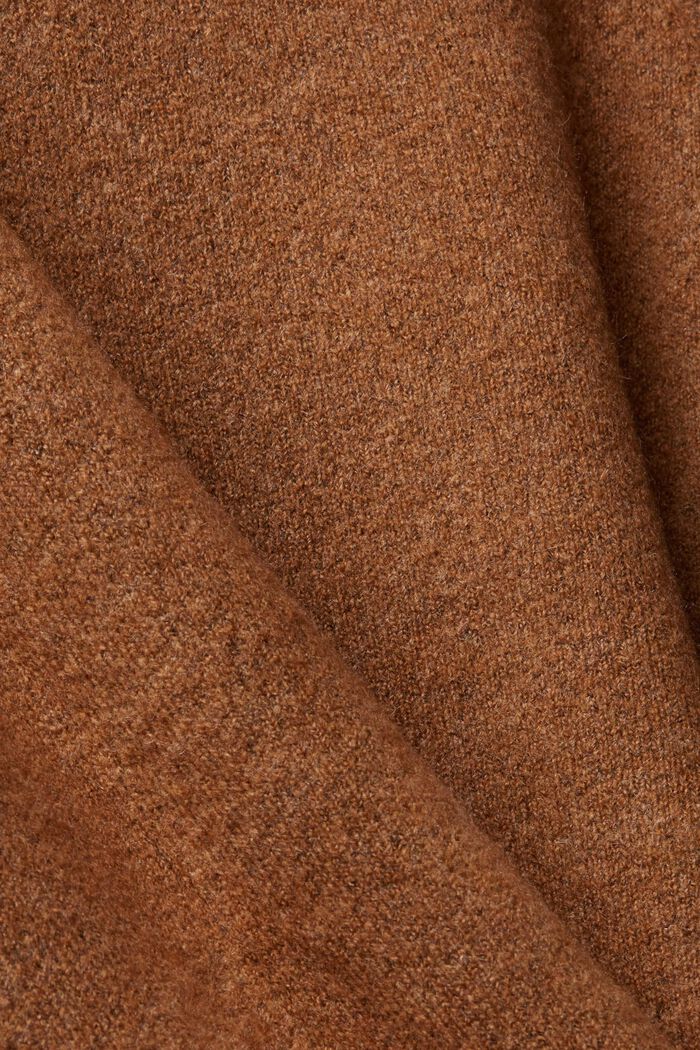Jersey de punto en una mezcla de lana con cuello alto, TOFFEE, detail image number 1