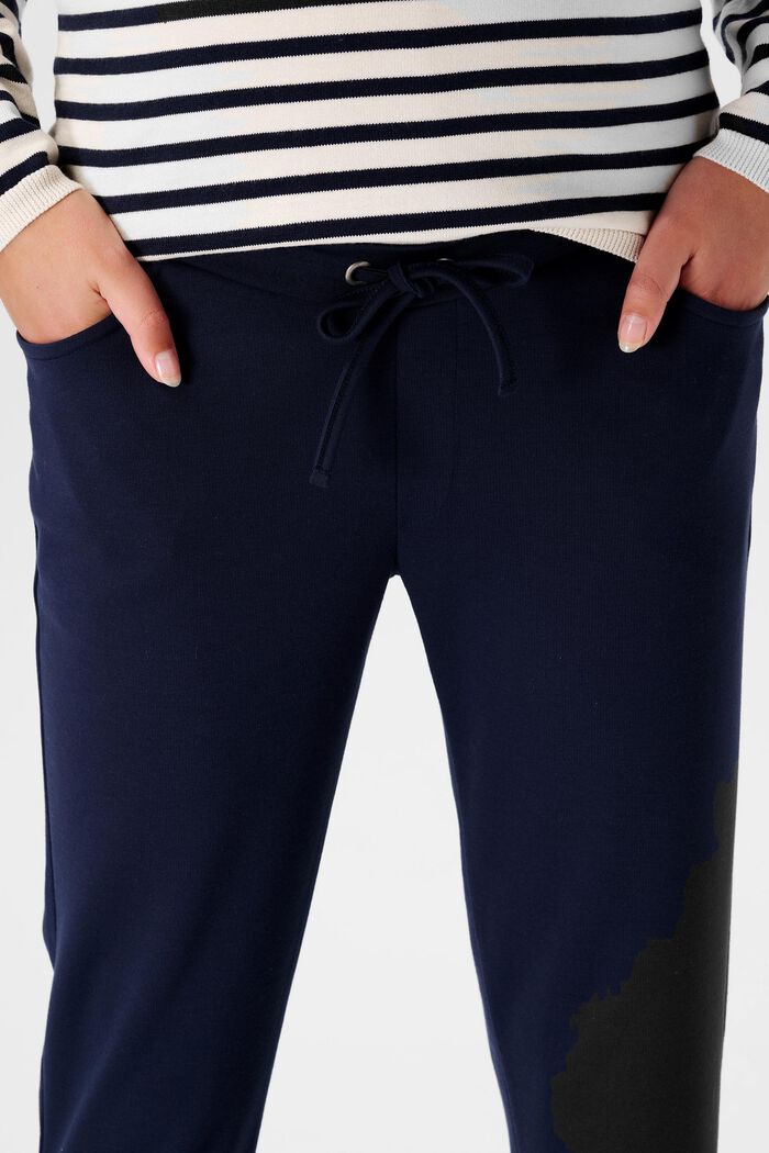 Pantalón estilo maternidad de felpa en tejido jersey, NIGHT SKY BLUE, detail image number 1