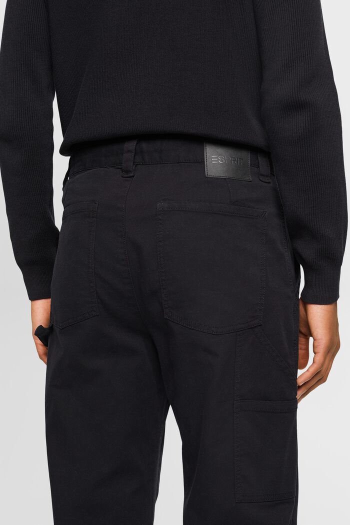 Pantalones cargo de corte ajustado y estilo vintage, BLACK, detail image number 4