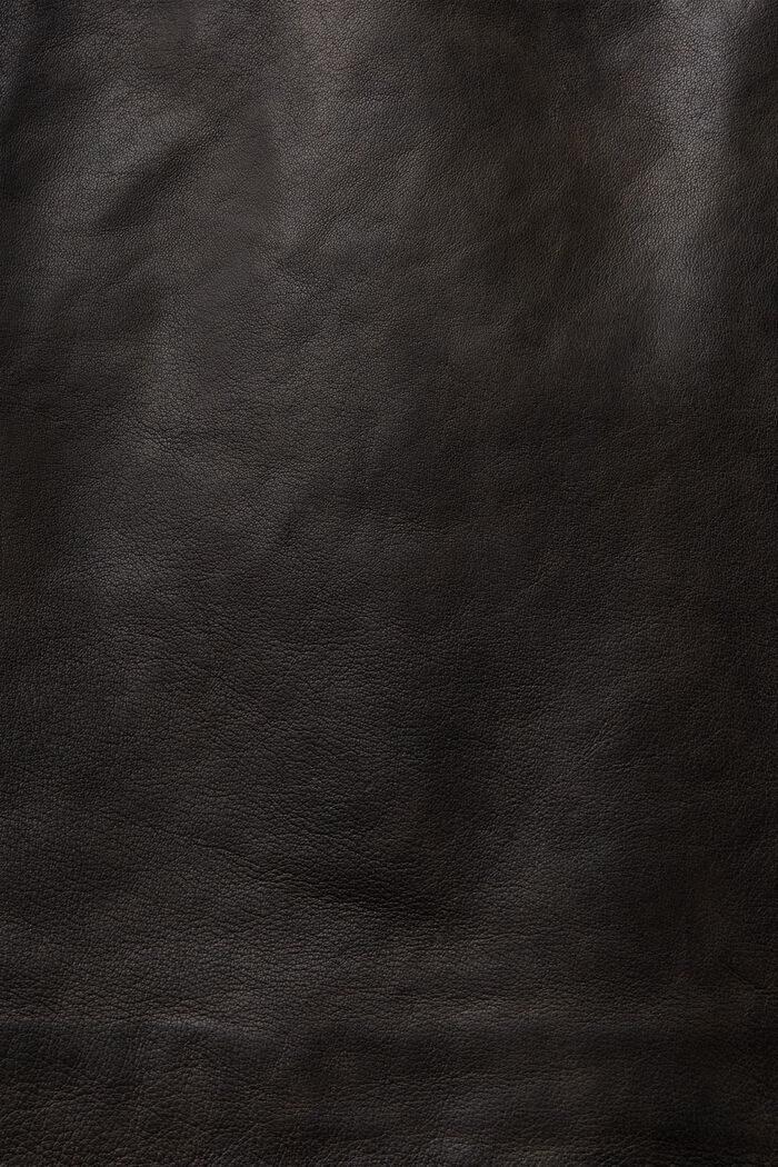 Minifalda de piel con cremallera asimétrica, BLACK, detail image number 6
