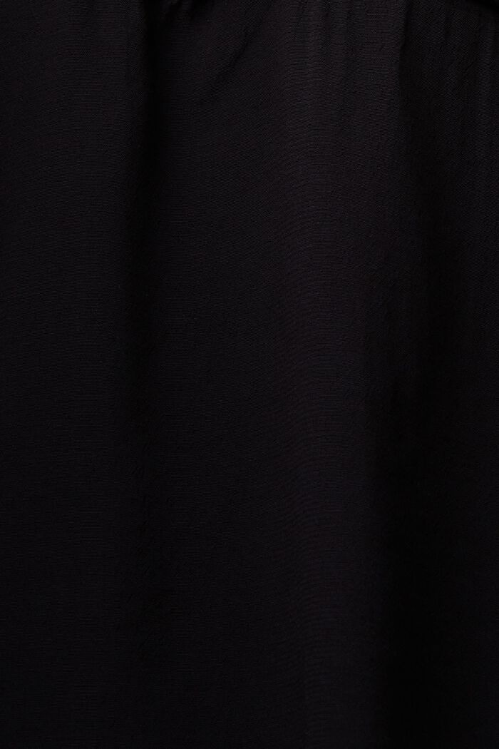 Blusa de crepé con mangas fruncidas, BLACK, detail image number 5