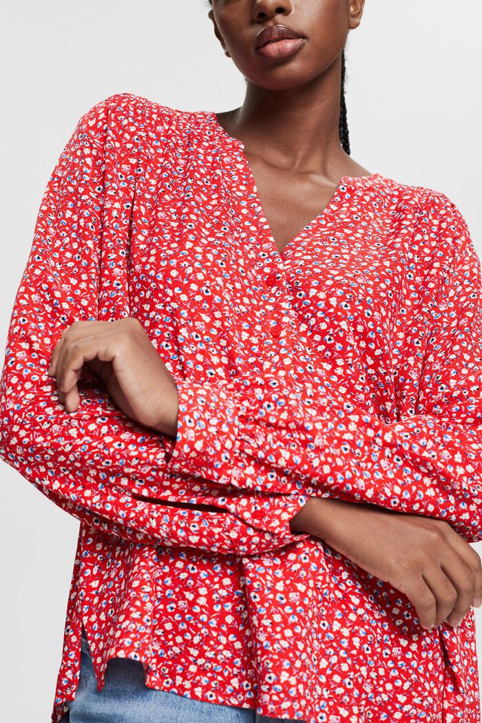 Blusa estampada en LENZING™ ECOVERO™, RED, detail image number 2