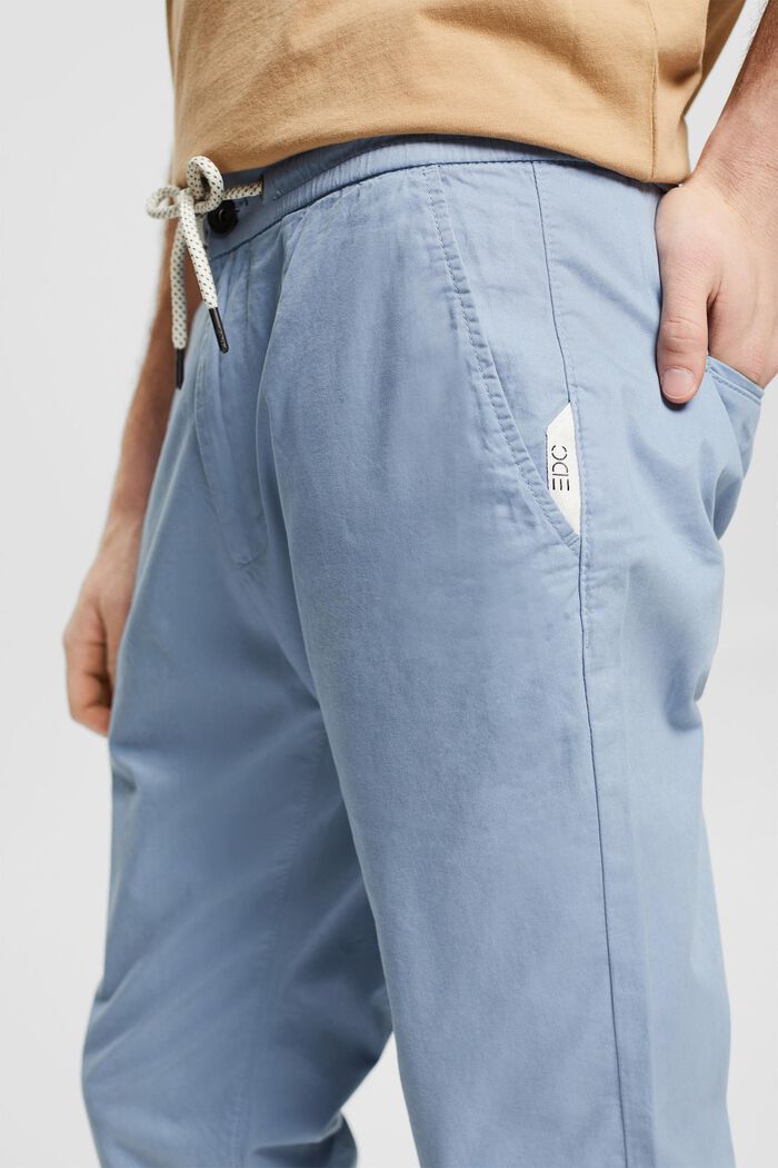 Pantalones chinos ligeros con cordón, BLUE, detail image number 0