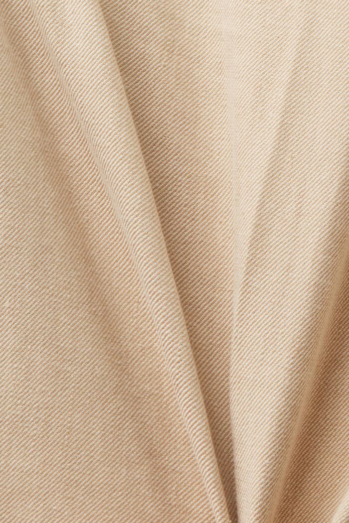 Pantalón de corte ajustado en mezcla de algodón y lino, KHAKI BEIGE, detail image number 5