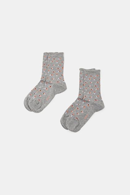 Pack de 2 pares de calcetines florales de punto