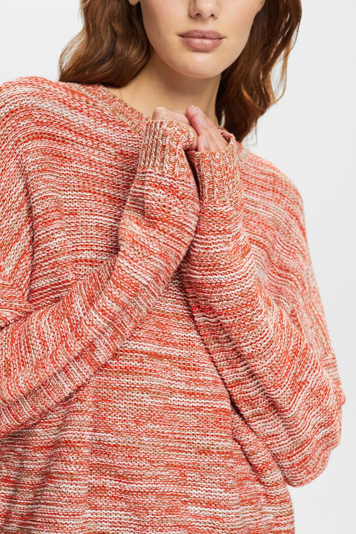Jersey con cuello redondo, mezcla de algodón, CARAMEL, detail image number 2