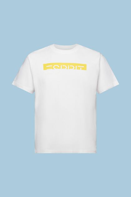 Camiseta con logo mate brillante, WHITE, overview