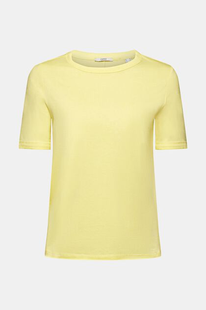 Camiseta de algodón, LIGHT YELLOW, overview