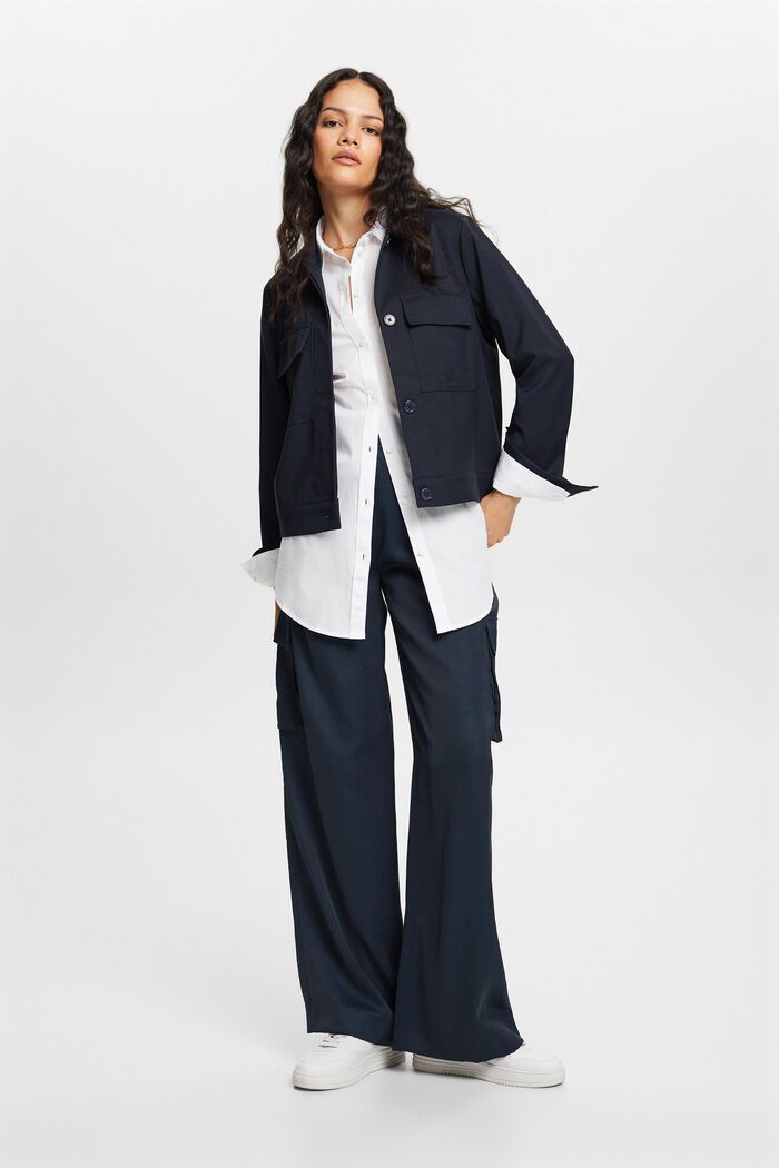 Blusa camisera de popelina, 100% algodón, WHITE, detail image number 0