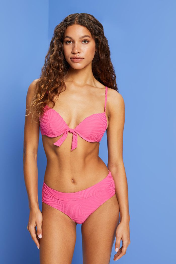 Reciclada: braguita de bikini con diseño jacquard, PINK FUCHSIA, detail image number 0