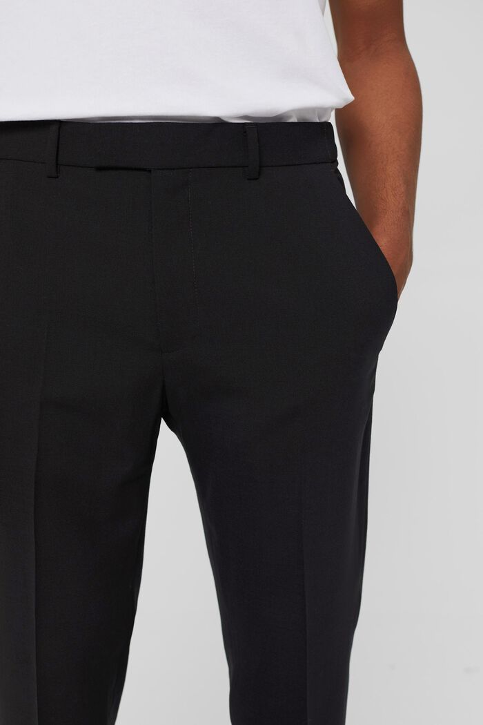 Lana responsable: pantalón con cintura elástica, BLACK, detail image number 3