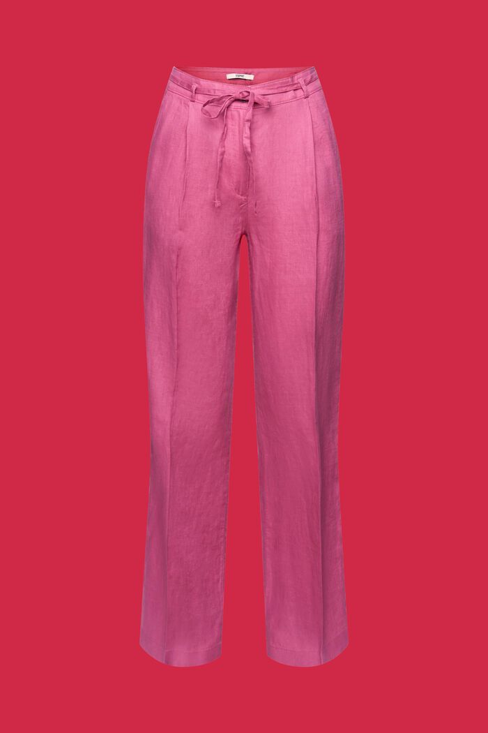 Pantalones de lino con pernera ancha, VIOLET, detail image number 6