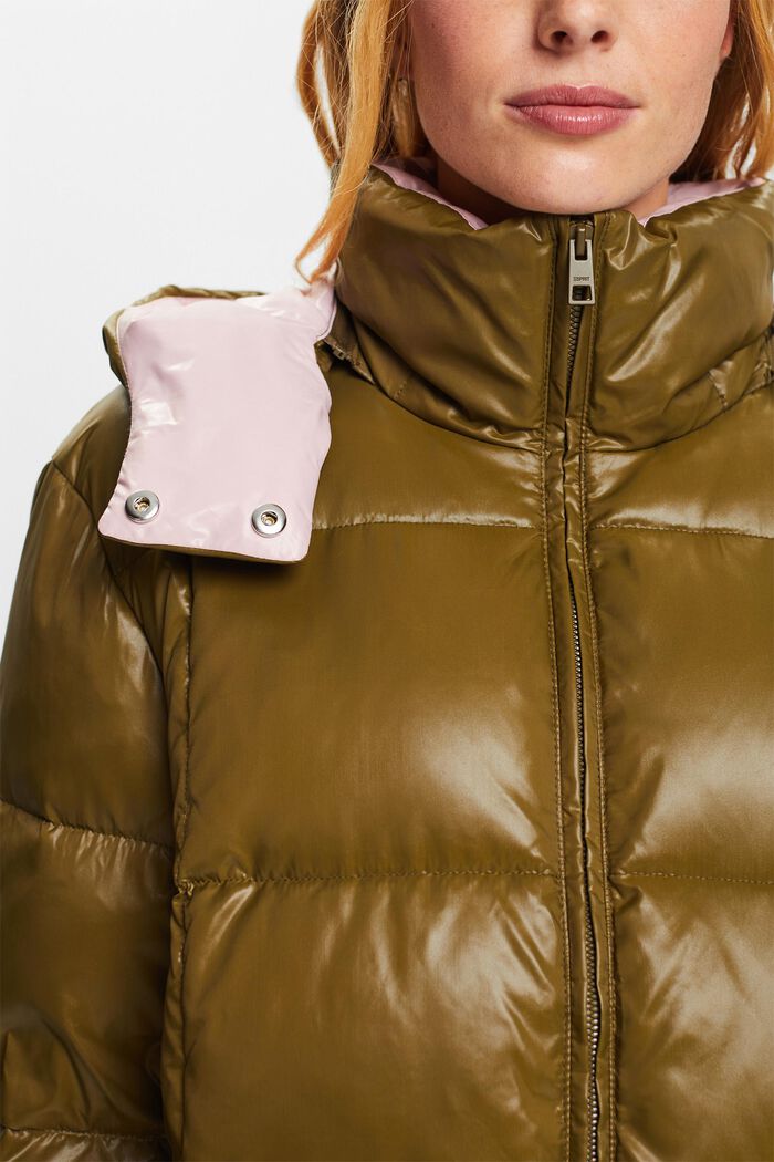 Reciclada: chaqueta acolchada con plumón, DARK KHAKI, detail image number 3