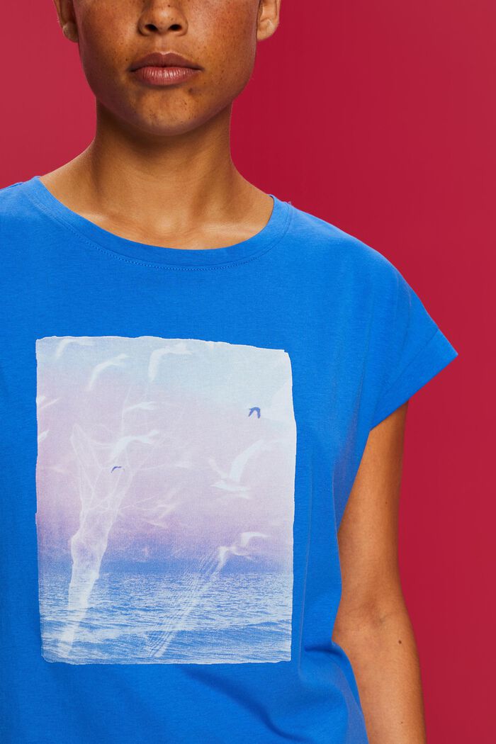 Camiseta con estampado frontal, 100% algodón, BRIGHT BLUE, detail image number 2
