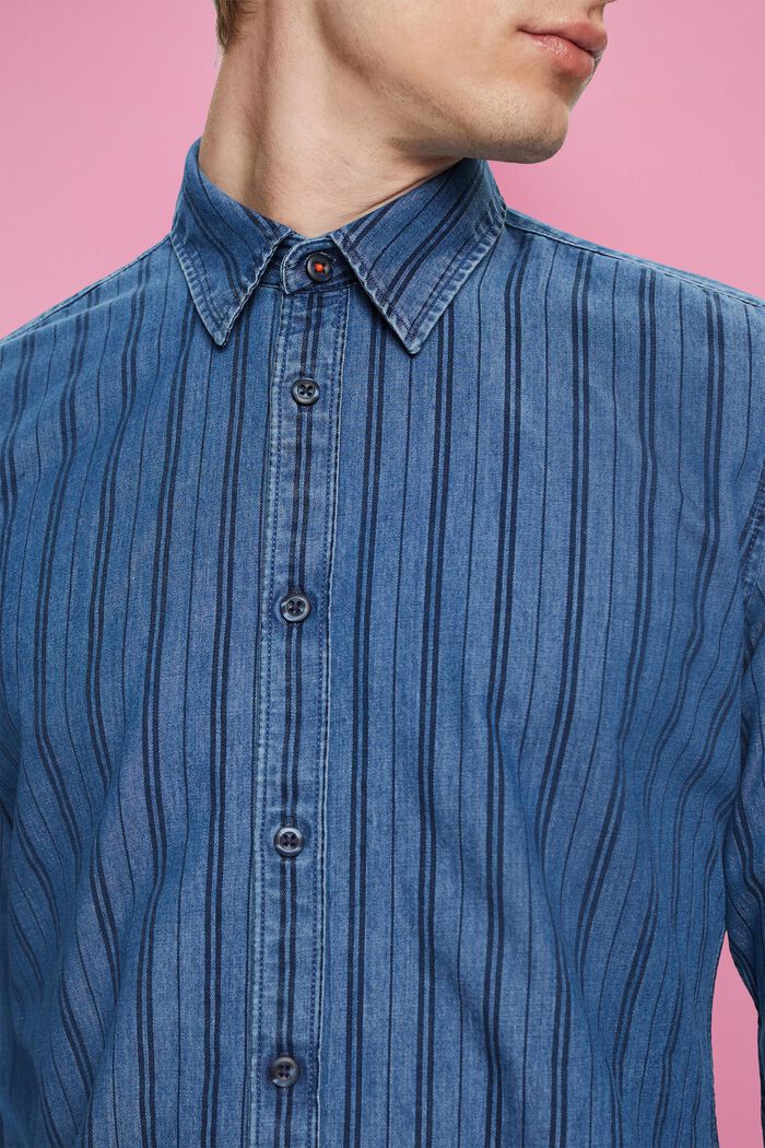 Camisa vaquera ajustada a rayas, NAVY/BLUE, detail image number 2