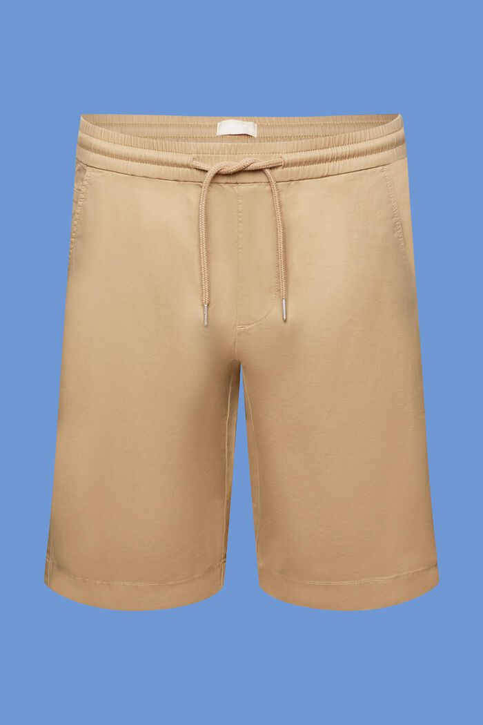 Pantalones cortos en sarga de algodón, BEIGE, detail image number 7