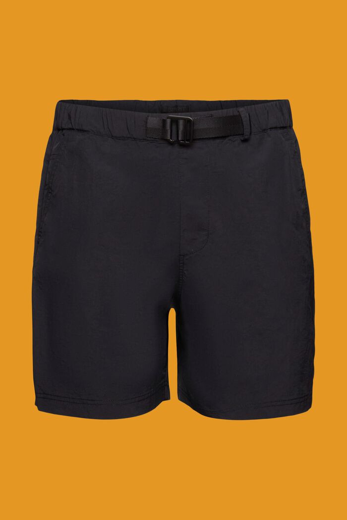 Pantalones cortos con cinturón integrado, BLACK, detail image number 7