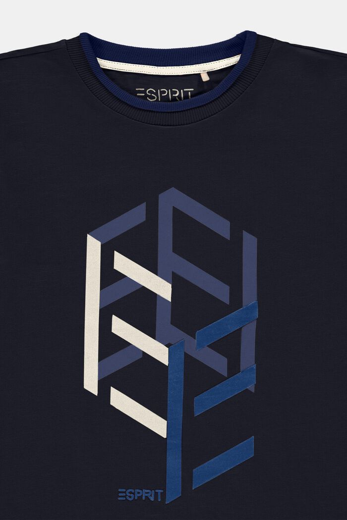 Camiseta con diseño a capas y estampado, NAVY, detail image number 2