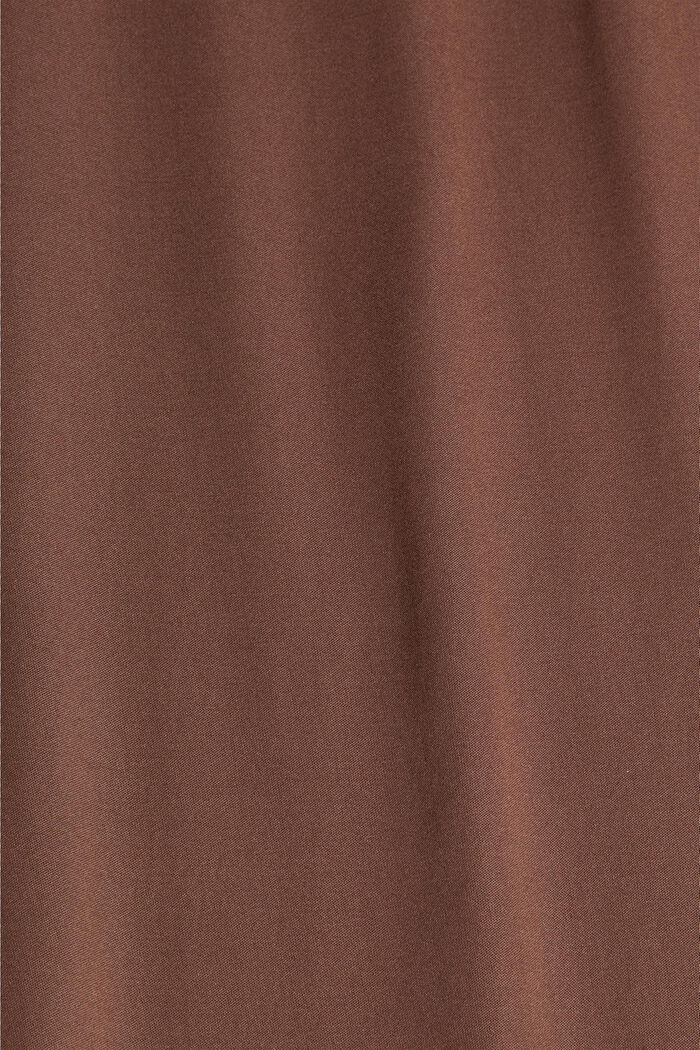 Pantalón de satén fluido con perneras anchas, DARK BROWN, detail image number 4